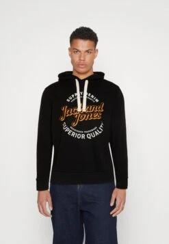Jack & Jones Jjmikk HoodFelpa Con CappuccioBlack Uomo Maglieria E Felpe JA222S30N-Q11