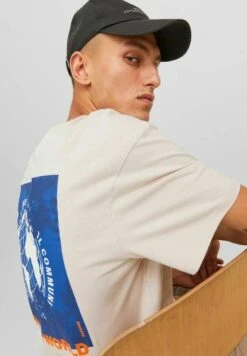 Jack & Jones Crew NeckT-Shirt Con StampaMoonbeam Uomo T-shirt E Polo JA222O5JP-A11 -Jack & Jones 0651ed4ae33c42dfa3f3336e8483a14c
