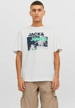 Jack & Jones Jcobooster Ss Crew Neck JunT-Shirt Con StampaWhite Uomo T-shirt E Polo JA222O55H-A12
