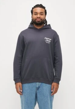 Jack & Jones JORNORREBRO TYPO BACK HOOD - Felpa - Asphalt -Jack & Jones 16d6c8c7b0514c28ad798b96f41cec30