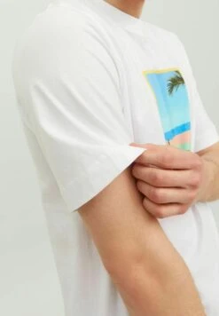 Jack & Jones Jortulum Landscape Crew NeckT-Shirt Con StampaBright White Uomo T-shirt E Polo JA222O55S-A11 -Jack & Jones 3318ab72f1af4558b5753db2781aeef2