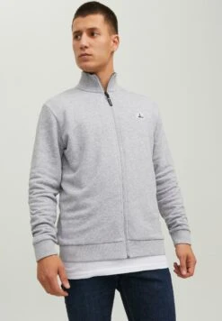 Jack & Jones Jcologan Zip High Neck Ss23 SnFelpa Con ZipLight Grey Melange Uomo Maglieria E Felpe JA222S31G-C11