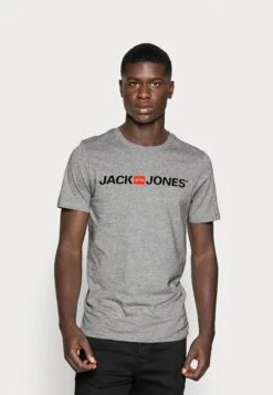 Jack & Jones Jjecorp Logo Crew Neck T-Shirt Con StampaLight Grey Melange Uomo T-shirt E Polo JA222O1TS-C11