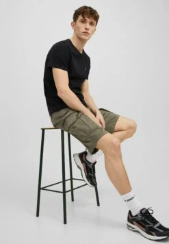Jack & Jones Unifarbene Dex Mit CargotaschenShortsGrün Uomo Bermuda JA222F0VI-M11 -Jack & Jones 588f602359b14b389e740c638c75de5b