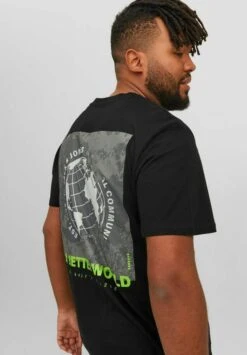 Jack & Jones Plus Size Crew Neck - T-Shirt Con Stampa - Black -Jack & Jones 59ea56cb32564bb4adc77d444b1c5202