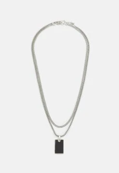 Jack & Jones Jacbaza Necklace 2 PackCollanaSilver-Coloured Uomo Gioielli JA252L016-D11