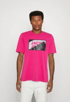 Jack & Jones Jcologan Crew NeckT-Shirt Con StampaPink Yarrow Uomo T-shirt E Polo JA222O5DY-J11