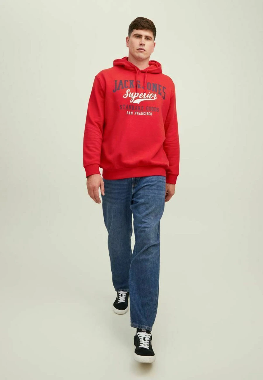 Jack & Jones Jjelogo Hood Plus SizeFelpa Con CappuccioTrue Red Uomo Maglieria E Felpe JA222S2QE-G11 4 Jack & Jones Jjelogo Hood Plus SizeFelpa Con CappuccioTrue Red Uomo Maglieria E Felpe JA222S2QE-G11 - immagine 2