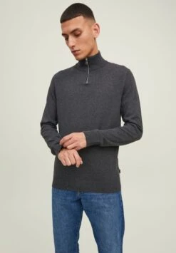 Jack & Jones Eemil Half Zip NoosMaglioneDark Grey Melange Uomo Maglieria JA222Q0ZG-C12