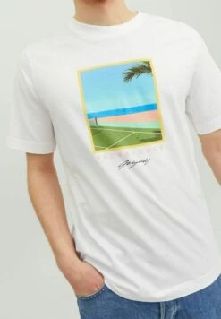 Jack & Jones Jortulum Landscape Crew NeckT-Shirt Con StampaBright White Uomo T-shirt E Polo JA222O55S-A11 -Jack & Jones 851270d98afd4a1398fe2c6ece9db5c9