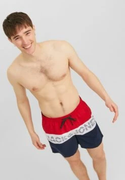Jack & Jones Jpstfiji Jj Block SnShorts Da MareChinese Red Uomo Moda Mare JA282H05O-G11 -Jack & Jones 9169570eae7944cab0ff536452663989