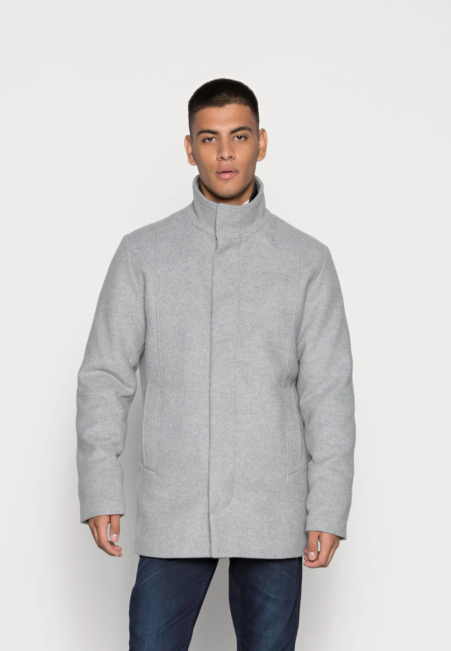 Jack & Jones Jjedunham SnCappotto CortoLight Grey Melange Uomo Cappotti JA222T0UP-C12 3 Jack & Jones Jjedunham SnCappotto CortoLight Grey Melange Uomo Cappotti JA222T0UP-C12