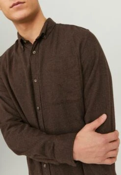 Jack & Jones Jjeclassic Melange Ls SnCamiciaSeal Brown Uomo Camicie JA222D2L2-O11 -Jack & Jones 962bfdfb9c0c4cdd888f879603284805