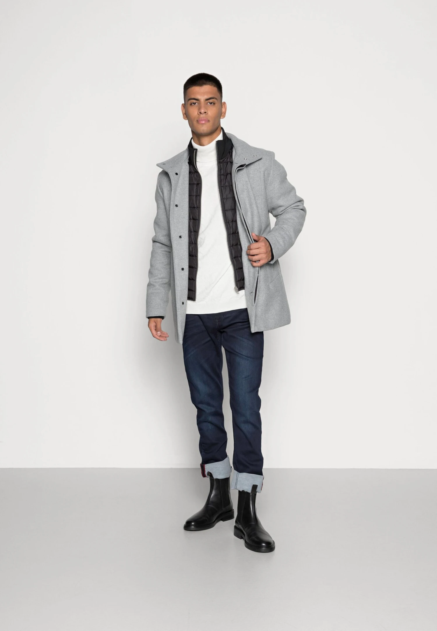 Jack & Jones Jjedunham SnCappotto CortoLight Grey Melange Uomo Cappotti JA222T0UP-C12 4 Jack & Jones Jjedunham SnCappotto CortoLight Grey Melange Uomo Cappotti JA222T0UP-C12 - immagine 2