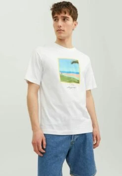 Jack & Jones Jortulum Landscape Crew NeckT-Shirt Con StampaBright White Uomo T-shirt E Polo JA222O55S-A11