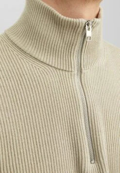 Jack & Jones Jprccperfect Half Zip Sn - Maglione - Island Fossil -Jack & Jones ac329f76ab574b92a41750092f24bf93