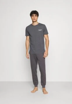 Jack & Jones Jachexa Tee And PantsPigiamaAsphalt Uomo Per La Notte JA282M00E-C11
