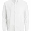 Jack & Jones Plus Size KlassischesCamiciaWhite Uomo Camicie JA222D2LA-A11