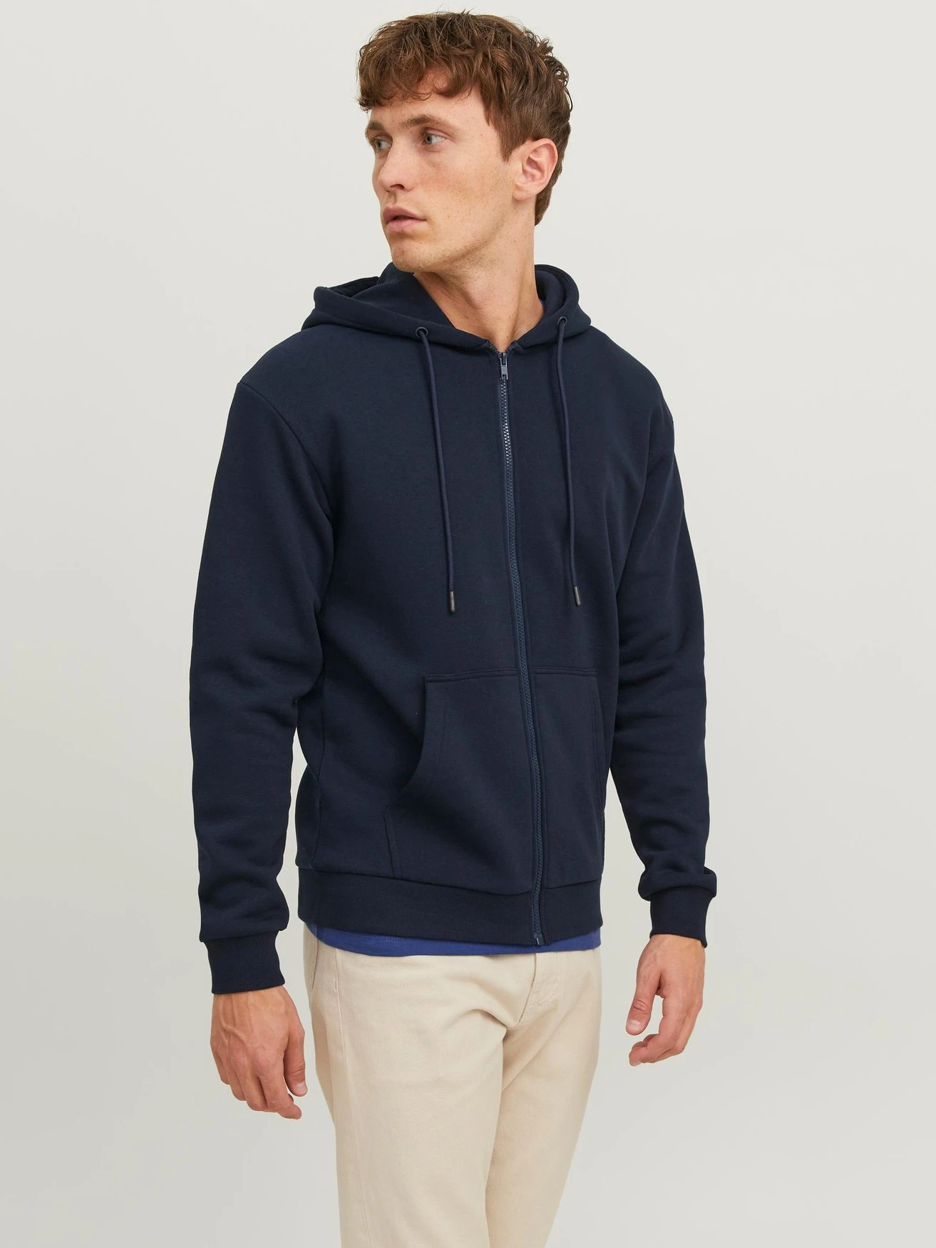Jack & Jones JJEBRADLEY ZIP HOOD - Felpa Con Zip - Navy Blazer 3 Jack & Jones JJEBRADLEY ZIP HOOD - Felpa Con Zip - Navy Blazer