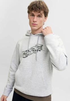 Jack & Jones JCOFUSION BRANDING - Felpa - Light Grey Melange -Jack & Jones c32e77f891ca441ab9cb906c074f9e3e