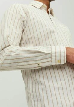 JACK&JONES Premium Jprblusummer Stripe L/SCamiciaSand Uomo Camicie JAM22D0BX-B11 -Jack & Jones c6e5dc74648848d195838e95b87b9a4c