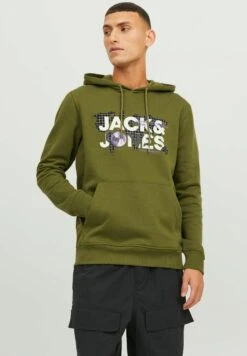 Jack & Jones Hoodie SweatFelpa Con CappuccioOlive Branch Uomo Maglieria E Felpe JA222S362-N11