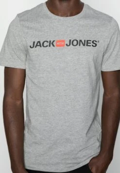 Jack & Jones Jjecorp Logo Crew Neck T-Shirt Con StampaLight Grey Melange Uomo T-shirt E Polo JA222O1TS-C11 -Jack & Jones cfed5a98c4ee46cb86fb95ce8af503a4