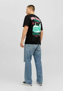 Jack & Jones Crew NeckT-Shirt Con StampaBlack Uomo T-shirt E Polo JA222O5L1-Q11