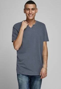 Jack & Jones Jjesplit NeckSs NoosT-Shirt BasicNavy Uomo T-shirt E Polo JA222O2VG-K11