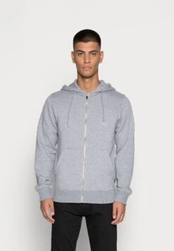 Jack & Jones Jesoft Basic Zip HoodFelpa Con ZipLight Grey Melange Uomo Maglieria E Felpe JA222S21C-K12