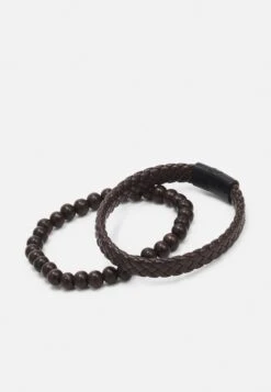 Jack & Jones Jacbraid And Beads Bracelet 2 PackBraccialeBrown Stone Uomo Gioielli JA252L00K-O11 -Jack & Jones ea52c75784284f358f22cddbf434c8b7